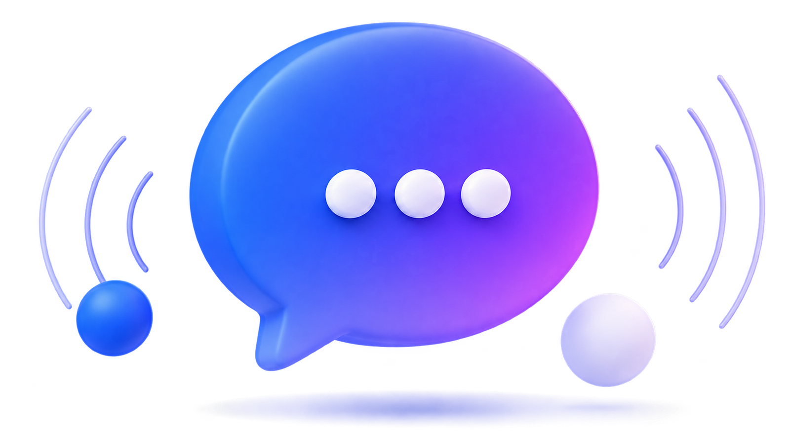Ilustração de um balão de conversa azul do FREQON